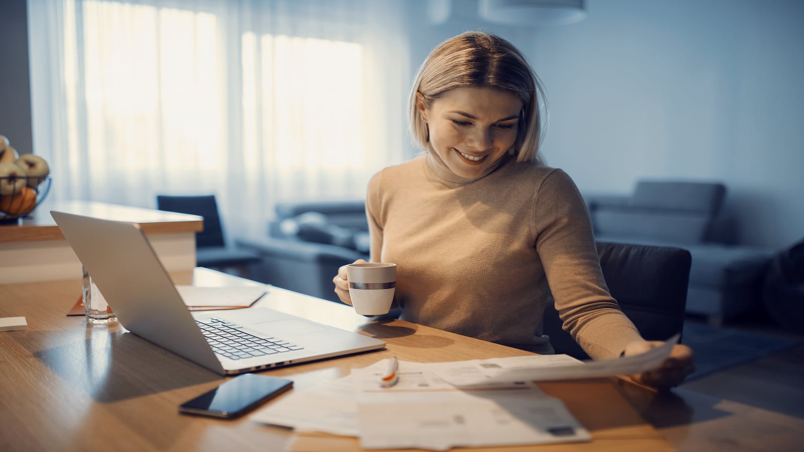 woman at computer.