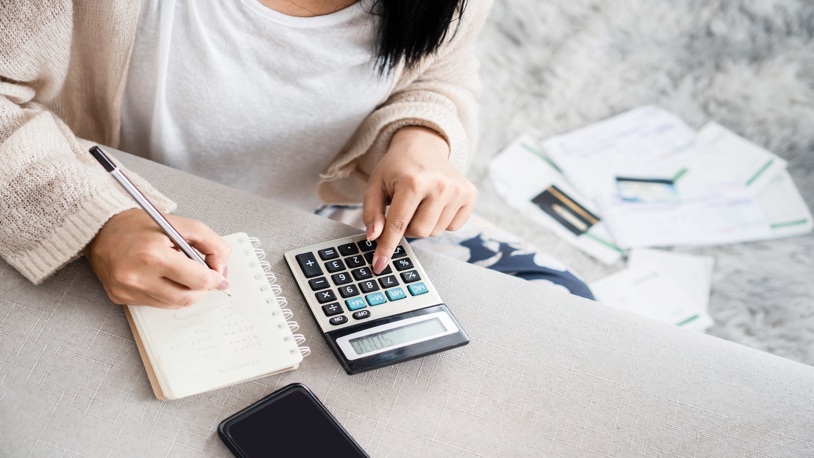 Woman budgeting.