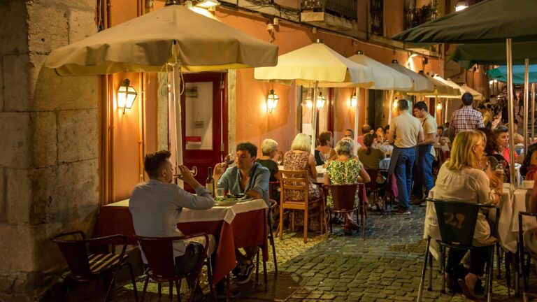 Lisbon, Portugal street restaurant