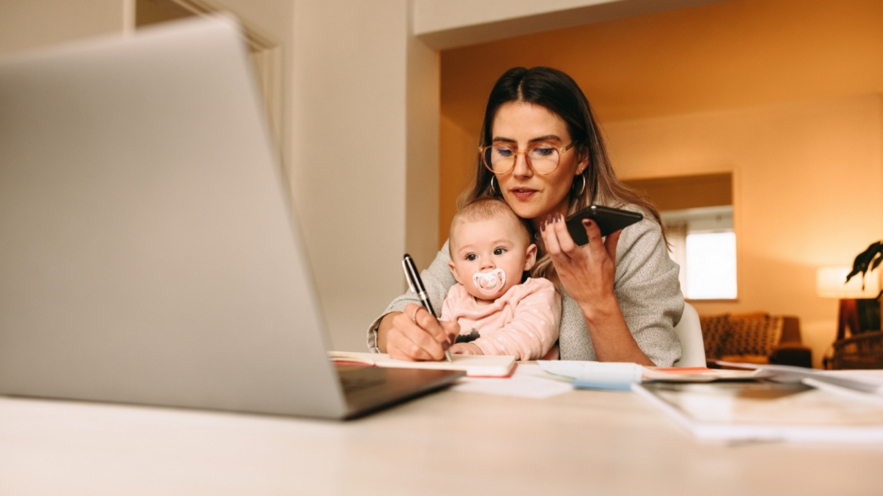 Woman, mother, work from home, job, remote