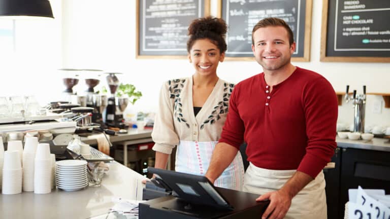 male female baristas
