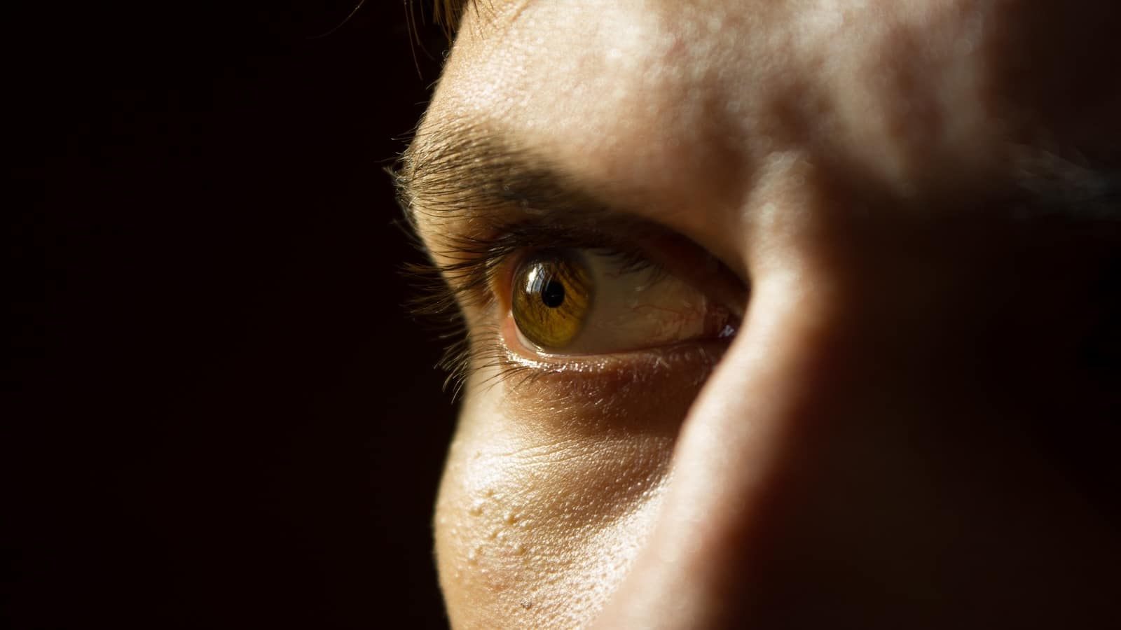 scary eye on a black background.