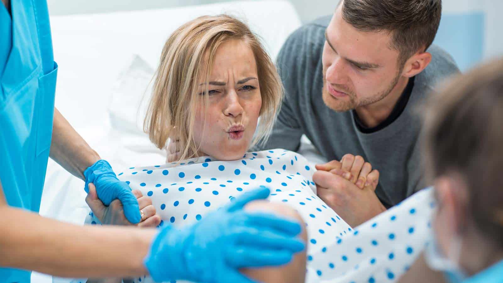 woman giving birth