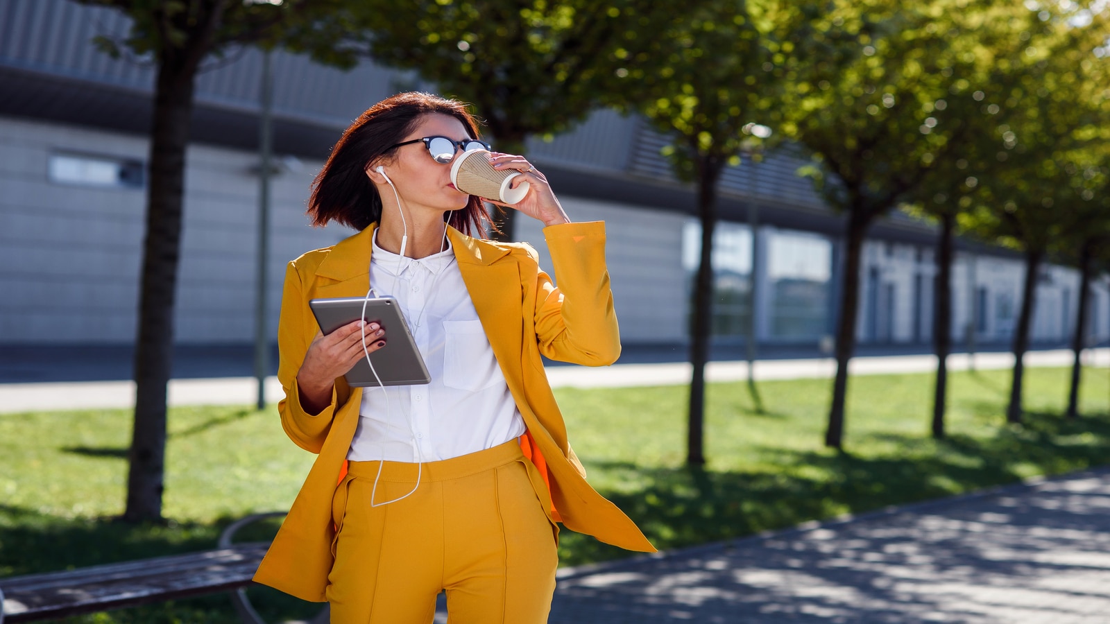 woman listening to audio book