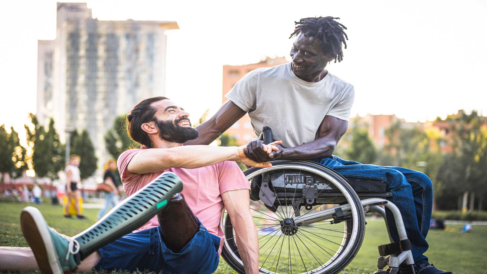 friends wheelchair prosthetic limb