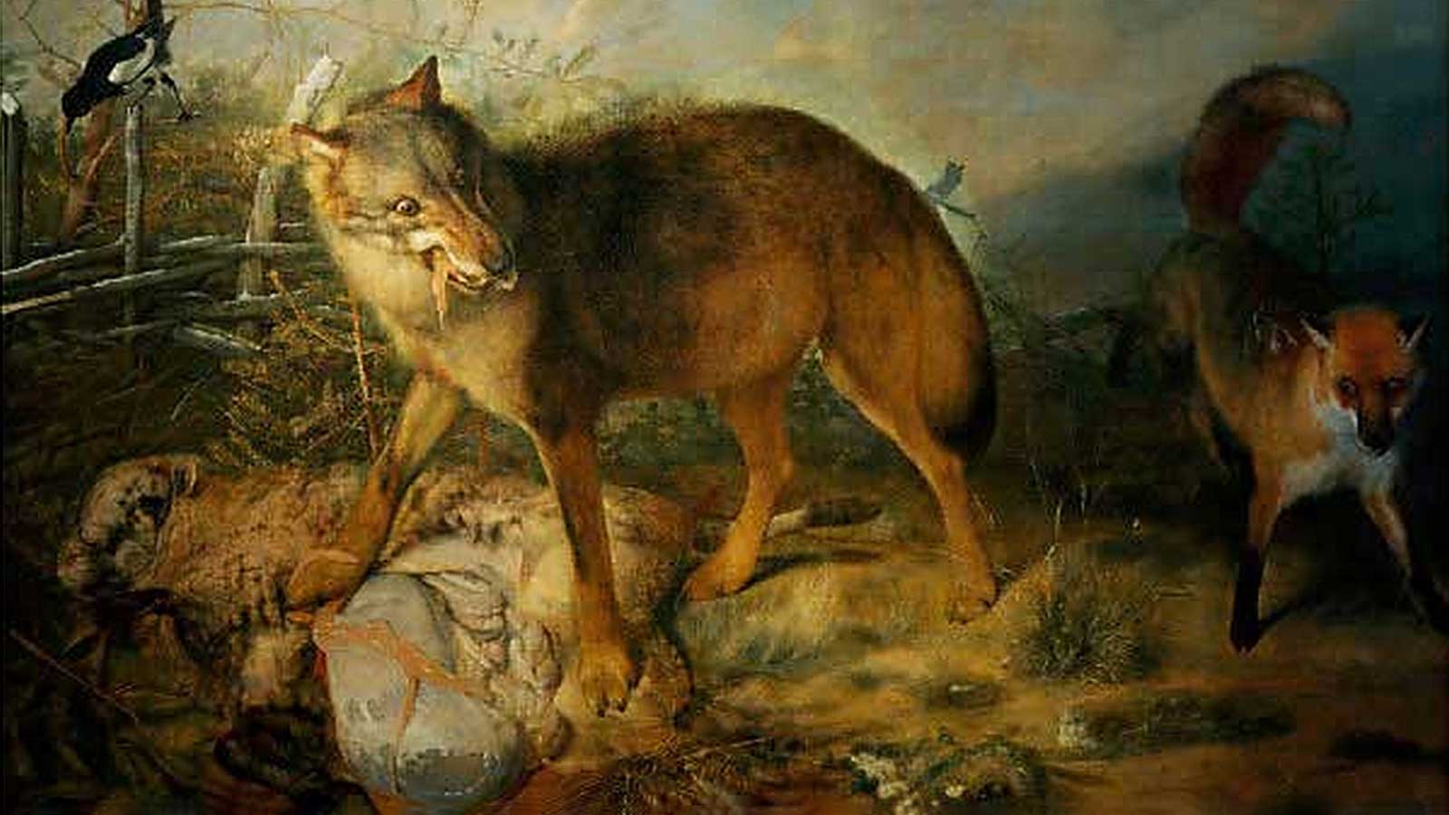 medieval wolf painting