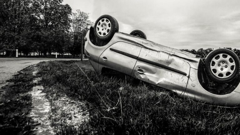 Car on its roof