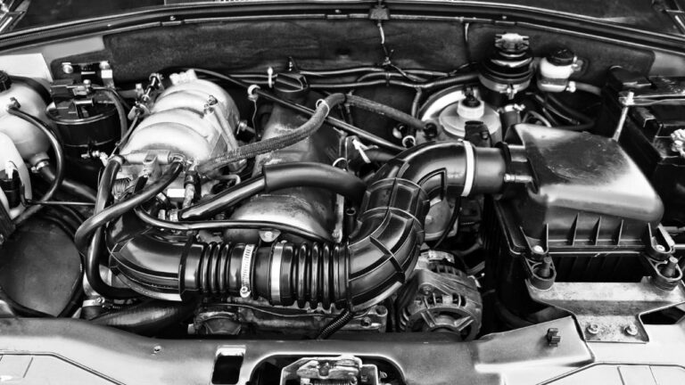 Diesel Car engine close-up 602058137