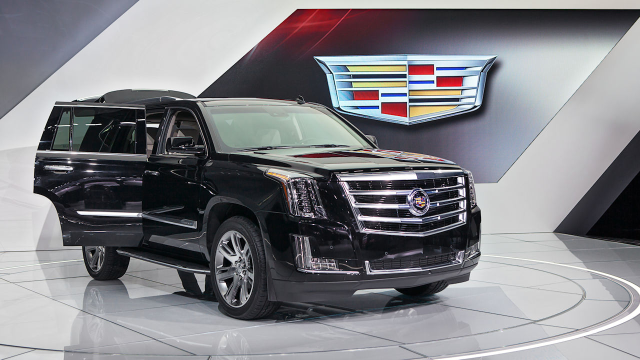 2014 Cadillac Escalade on display at the North American International Auto Show media preview in Detroit, Michigan.