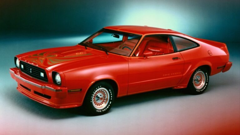 Red Ford Mustang II