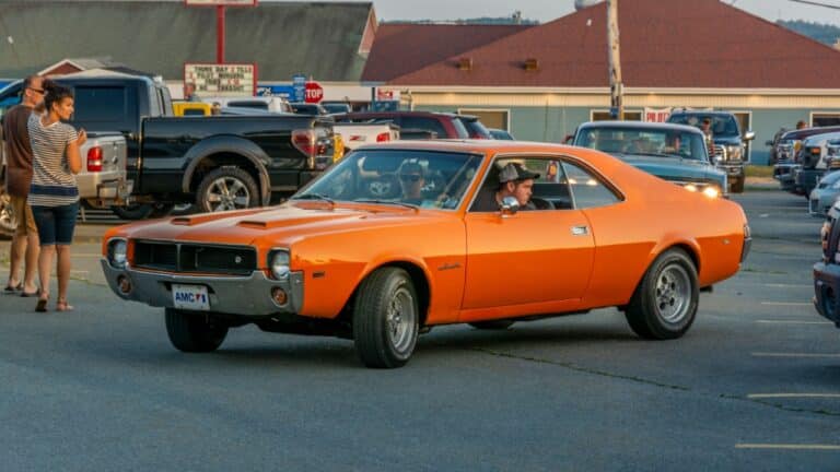 Dartmouth, Nova Scotia, Canada - August 16, 2018 : 1969 AMC Javelin at weekly A&W Cruise-In, Woodside Ferry Terminal parking lot, Dartmouth, Nova Scotia.