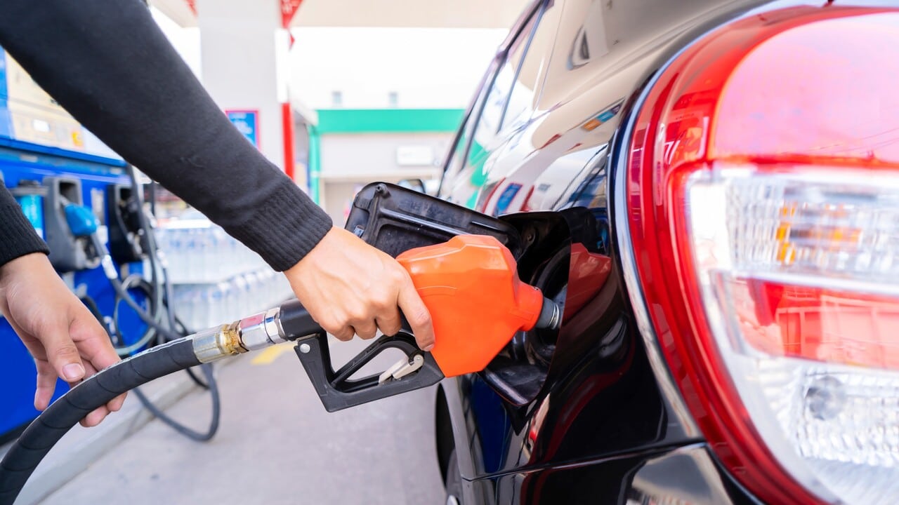 Car at gas station