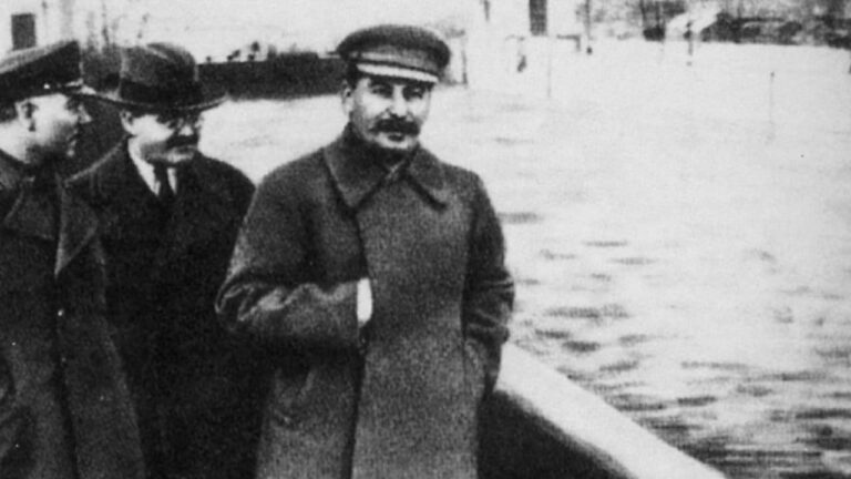 A photo of Josef Stalin, doctored to remove Nikolai Yezhov
