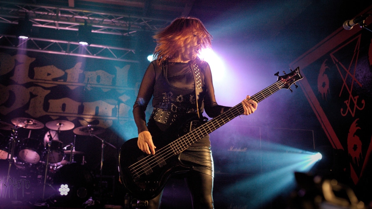 Girlschool at Metal Magic 2015, performing live.