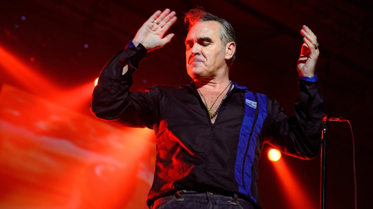 Morrissey, the famous lyricist and vocalist of the rock band The Smiths, performs at Sant Jordi Club (venue) on October 10, 2014 in Barcelona, Spain.