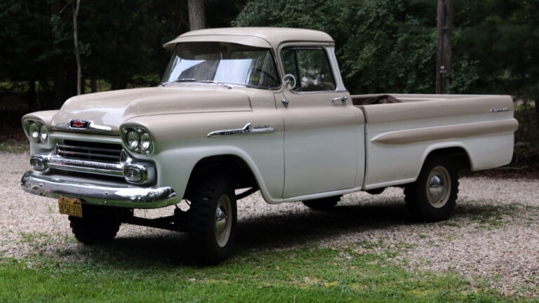 A 1958 Chevrolet Apache 31 NAPCO Power-Pak four-wheel-drive pickup truck