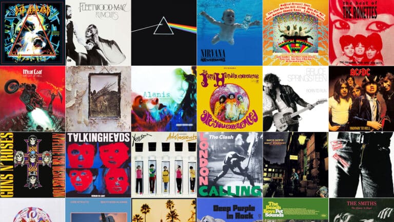 A featured photo showing a collage of multiple album covers.
