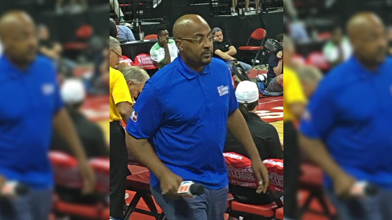 Dennis Scott working for NBA TV at 2016 Summer League