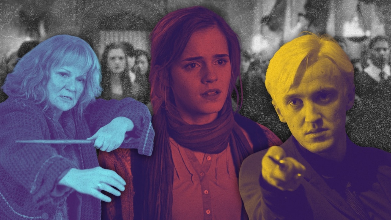 Famous wizards from the Harry Potter franchise featured in various colorways.