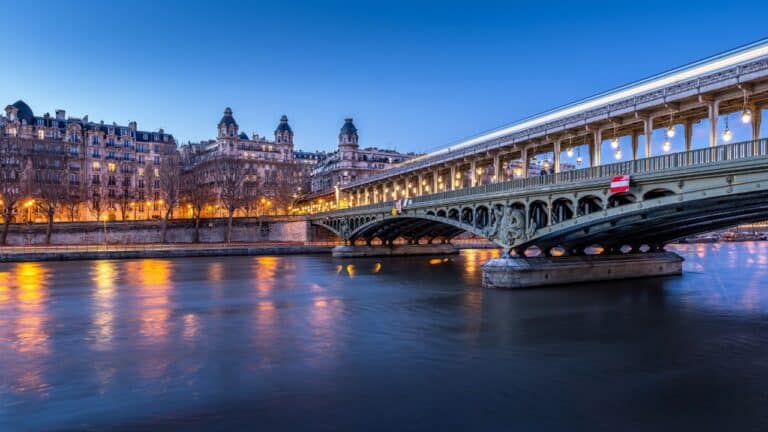 Pont de Bir-Hakeim at night - taken in Paris, France.