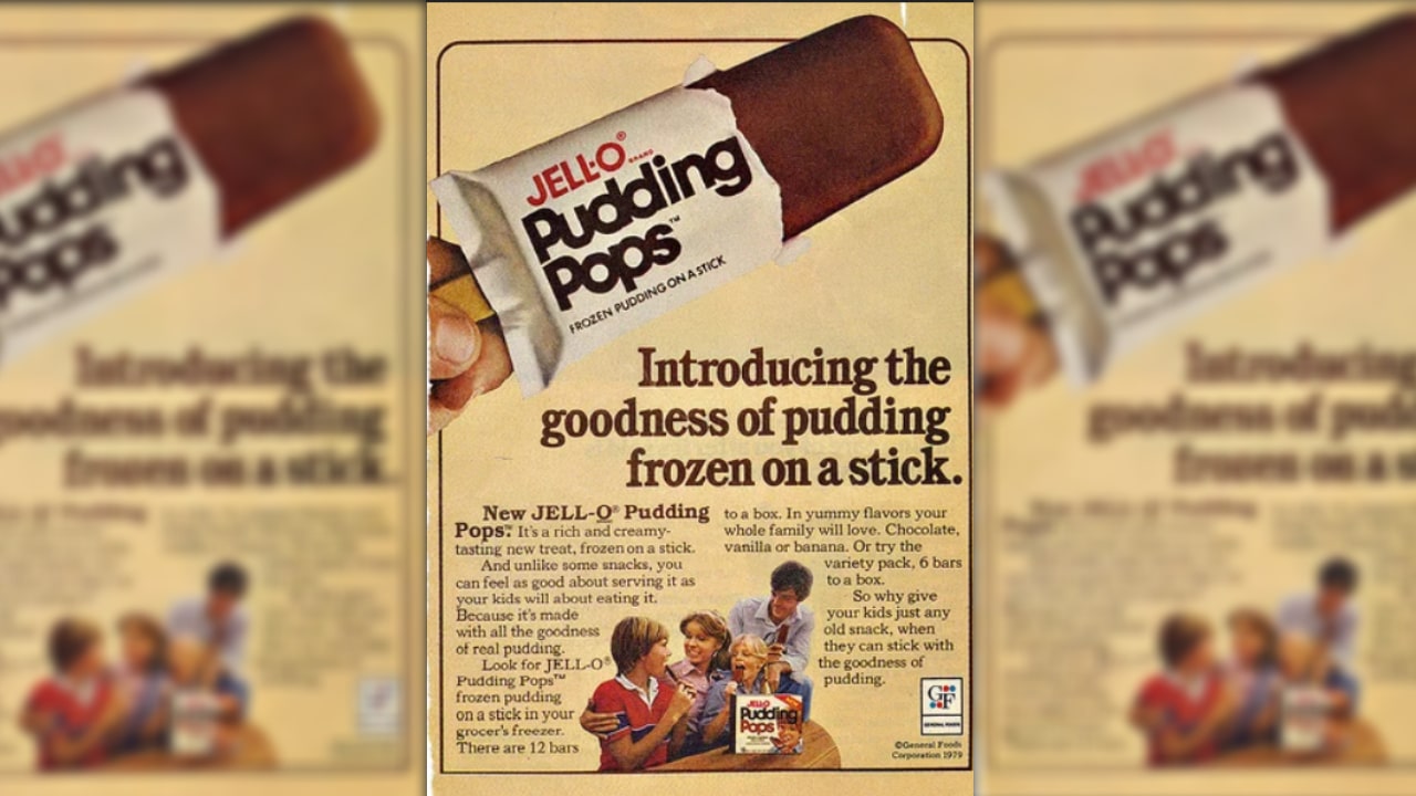 A vintage ad for Jell-O Pudding Pops