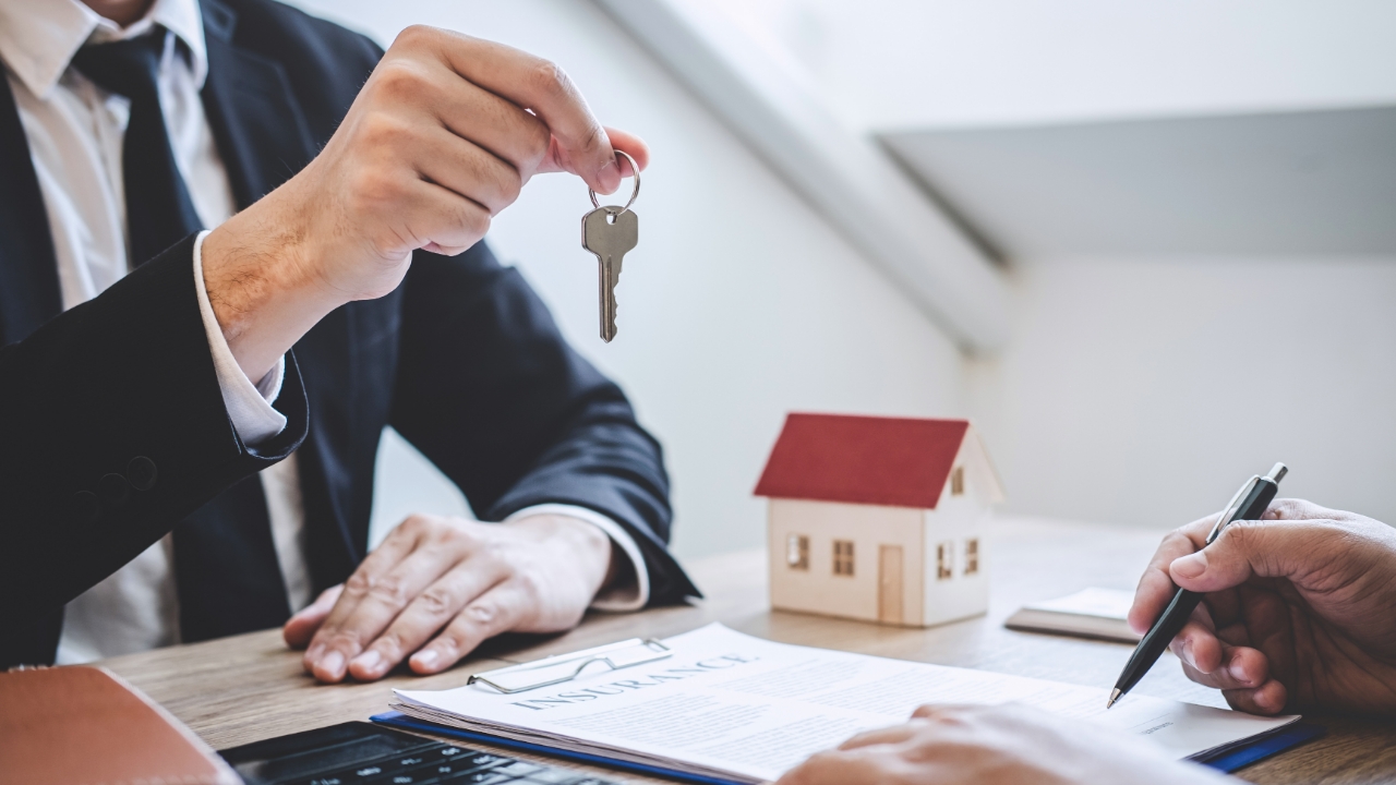 Real Estate investment, sale, house, home, buy, giving key to new house