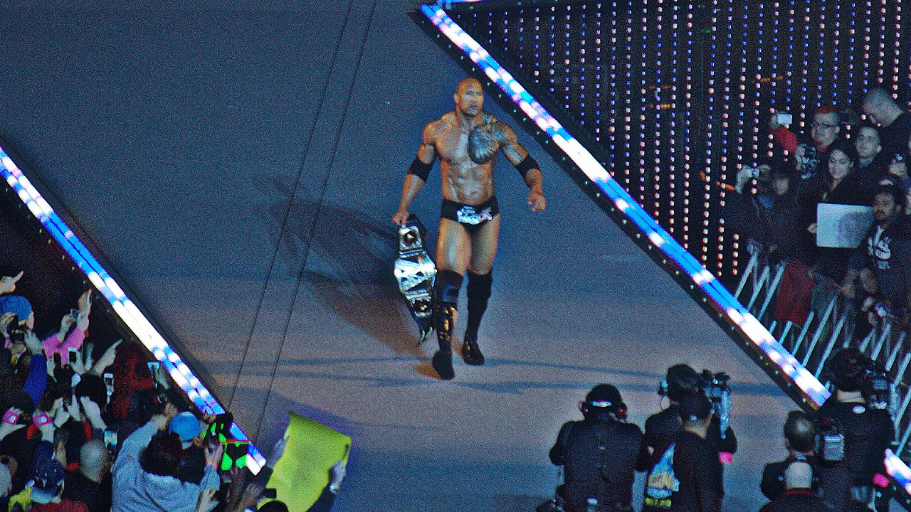 The Rock enters at Wrestlemania 29