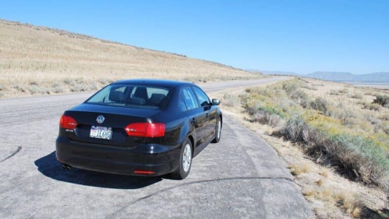 VW Jetta on the side of a Utah road