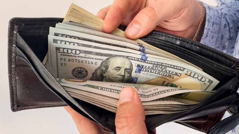 Wallet, money, cash, 100 dollar bill, one hundred dollar bill, pay, wealth, rich, Benjamin Franklin, payment