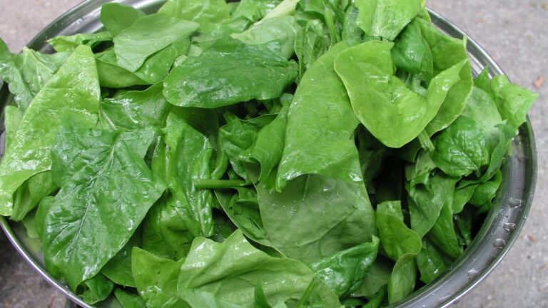 1 kg of Spinach leaves separated from the stems.