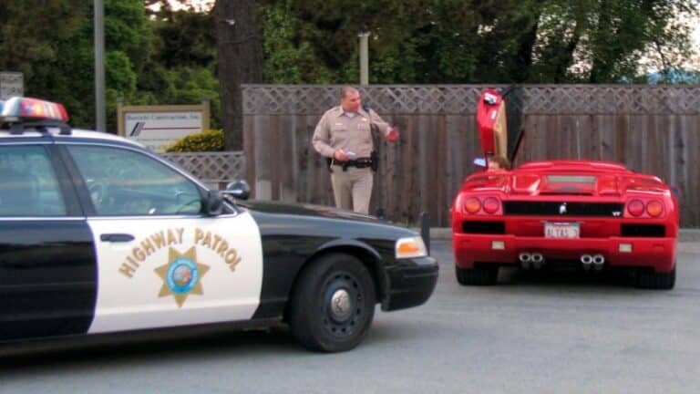 car pulled over by cop