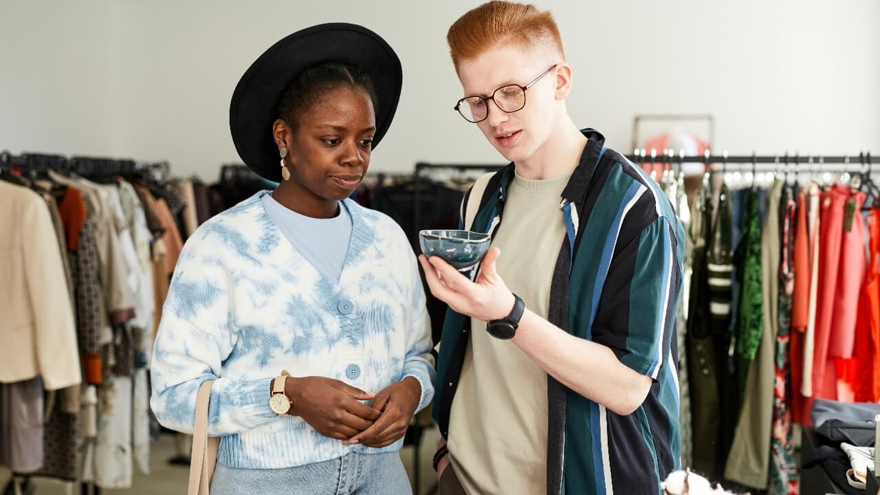 shopping in thrift store