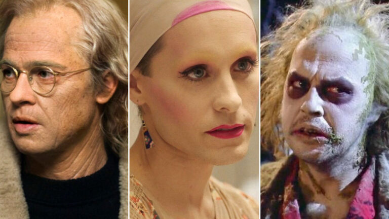 A collage of 3 movies where actors were unrecognizable in their roles