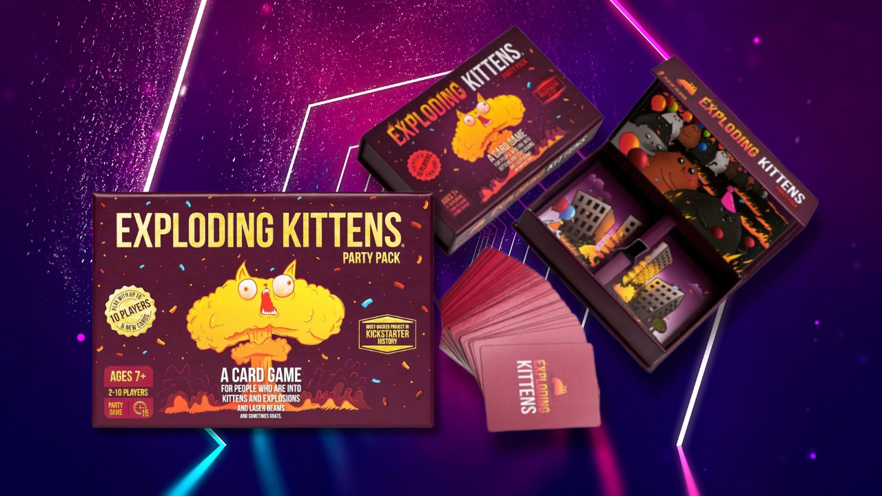 Exploding Kittens Party Pack - 2-10 Players - Ages 7+ - 15 Minutes to Play - Party Sized High Stakes Card Game - Party Game, Family Game Night, Kid and Adult Card Game