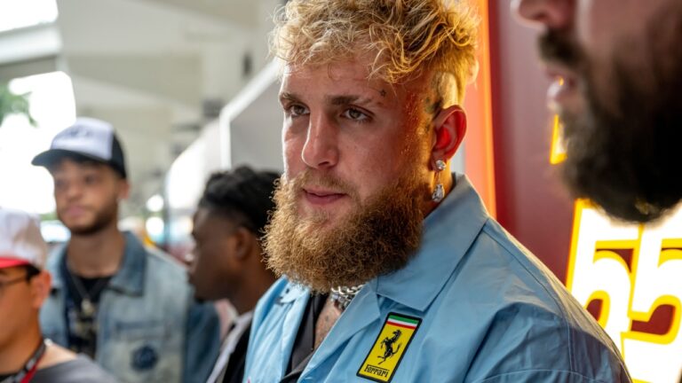 MIAMI, UNITED STATES - May 05, 2024_ Jake Paul, American YouTuber, actor, and professional boxer. Race day for the F1 round 06 2024