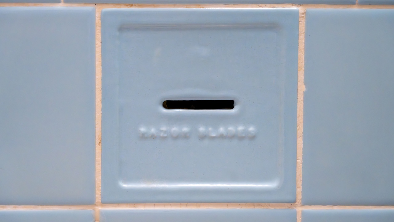 Old razor blade tile disposal slot at peaks of otter lodge.