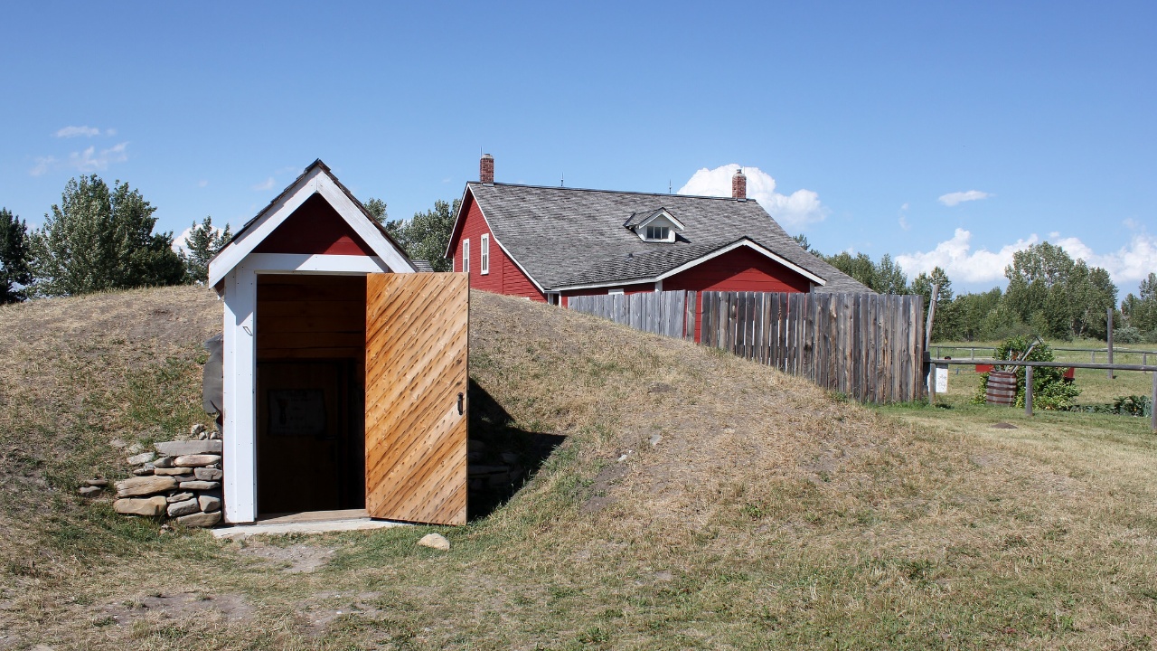 Bar U Ranch bunkhouse and root cellar.