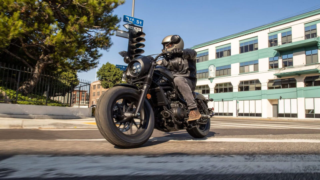 Honda Rebel 500 on the road.