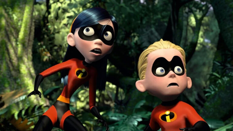 Sarah Vowell and Spencer Fox as Violet and Dash Parr in The Incredibles (2004)
