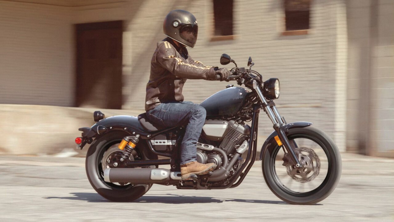 Yamaha Bolt on the road.