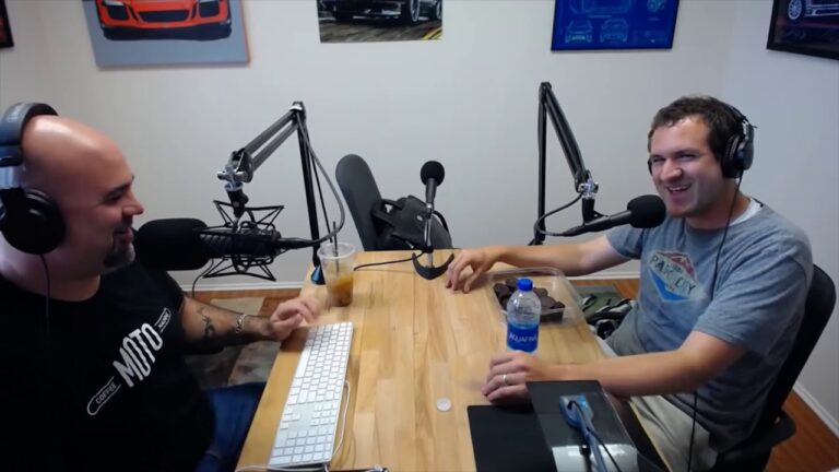 Matt Farah and Doug Demuro smoking tire podcast.